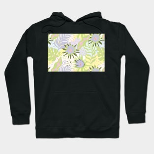 Violet, pink, green, light blue and yellow floral design Hoodie
